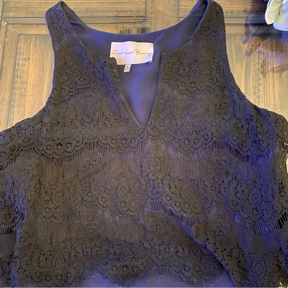 Charles Henry Two Color Lace Dress - Picture 2 of 11